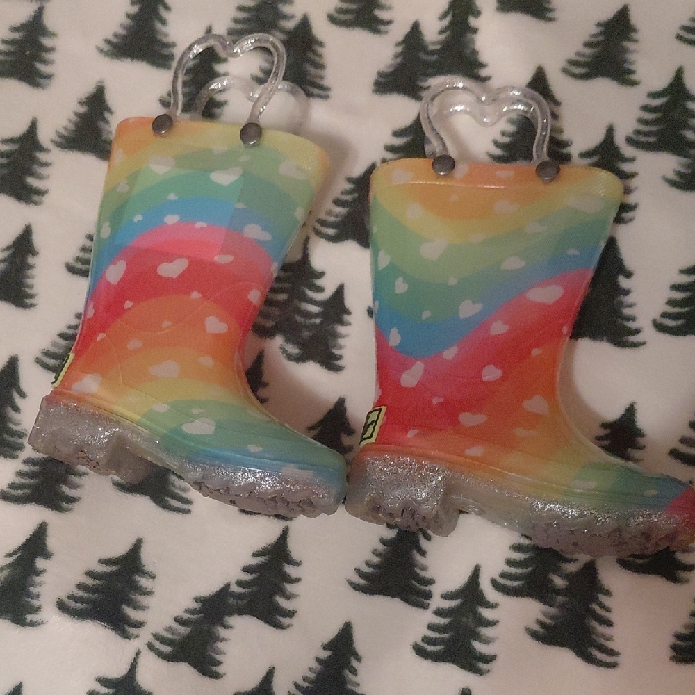 Western Chief Red and Blue Heart Rain Boots